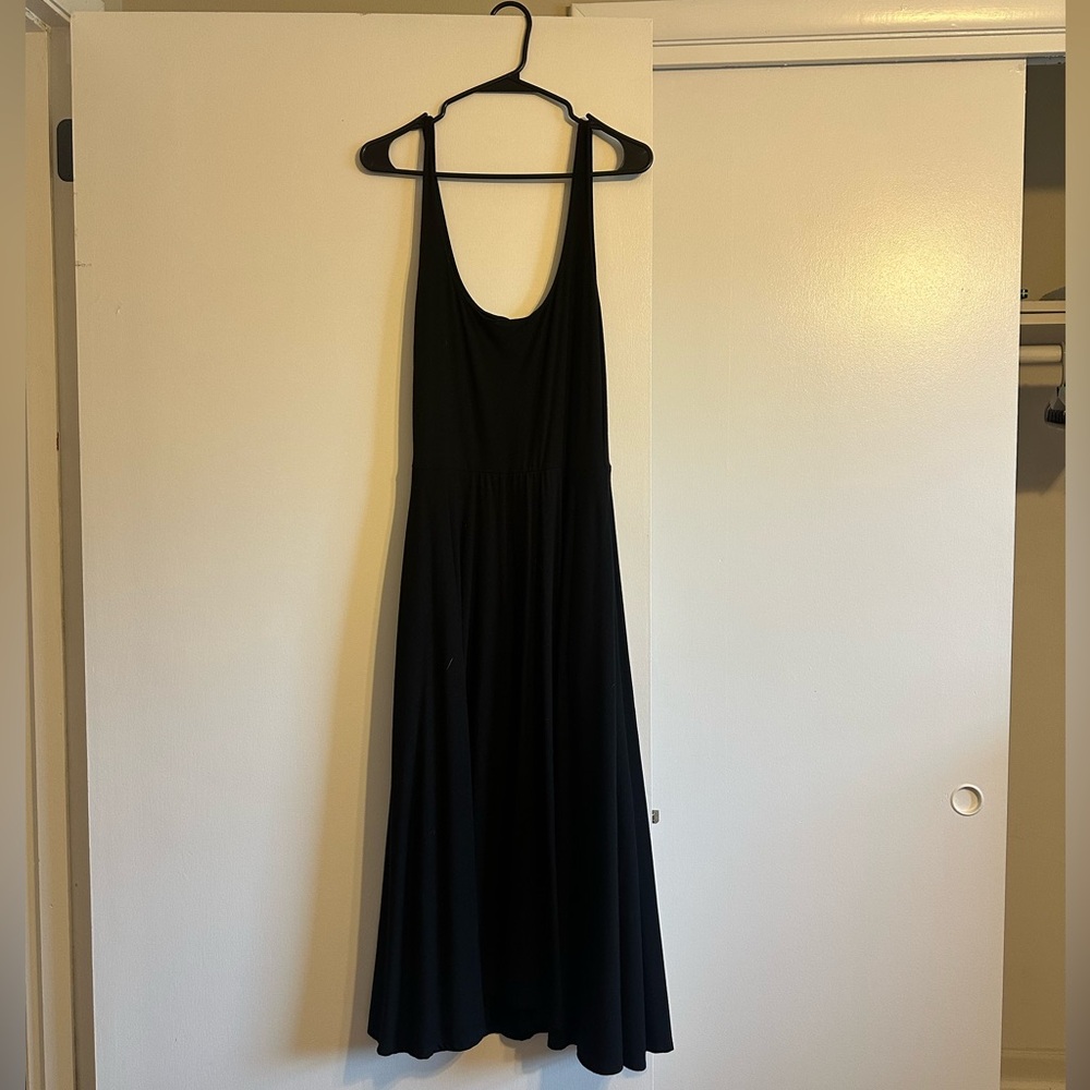 Reformation Black Sleeveless Scoop Neck Sundress